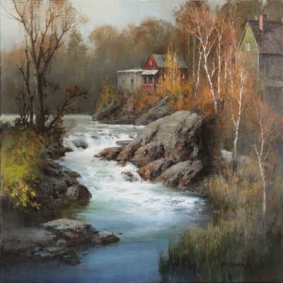 Late October Rapids, VT  Oil on Canvas